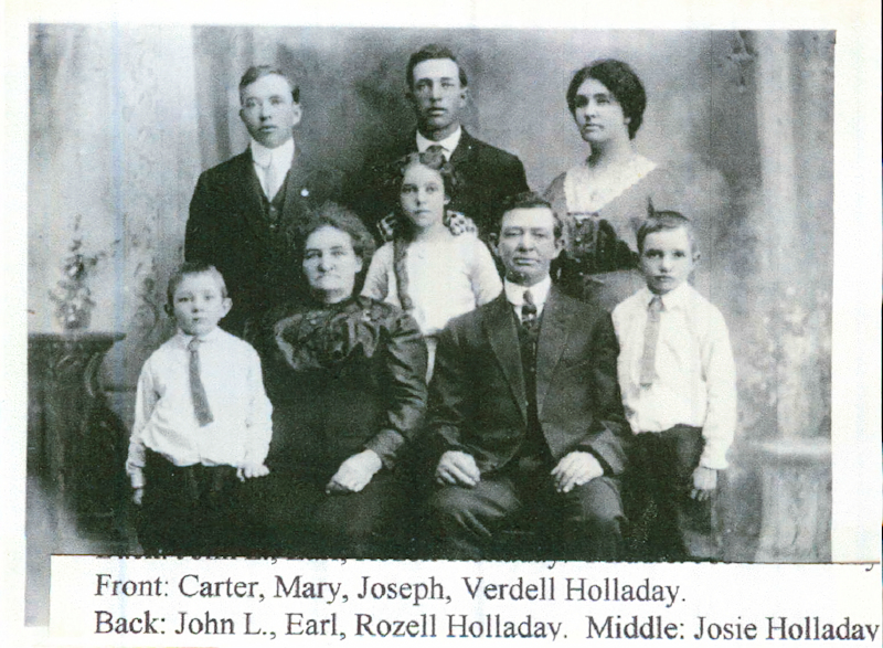 Maria Abiah Carter (1864 - 1949) and Joseph Augustus Holladay (1861 - 1936) Family